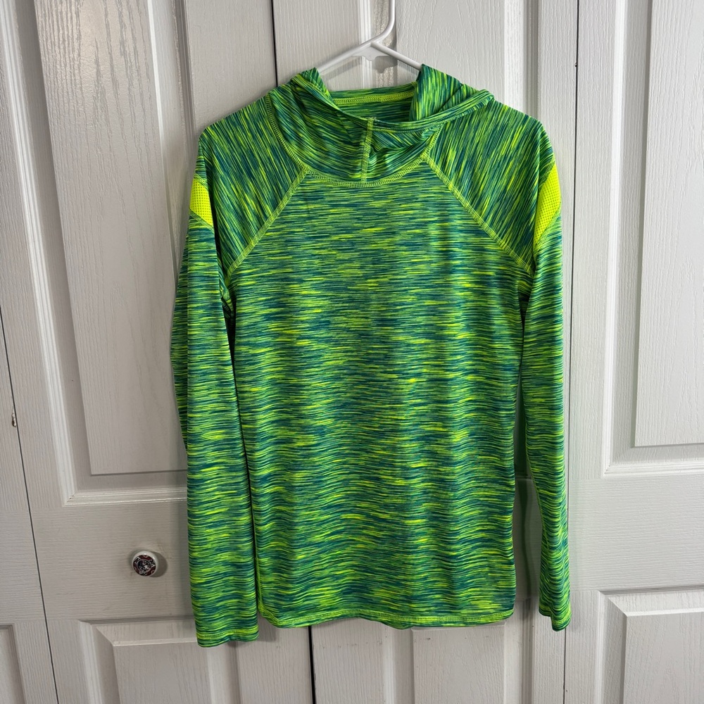BCG green yellow hood pullover‎ size large